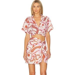 ASTR the Label Oriana Skirt in Pink Geo